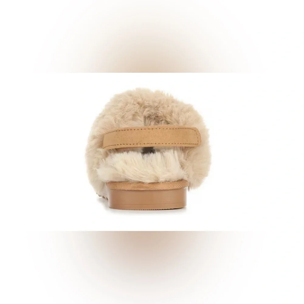 MIA Tan Faux-Fur Backless Slide Big Kids Girl